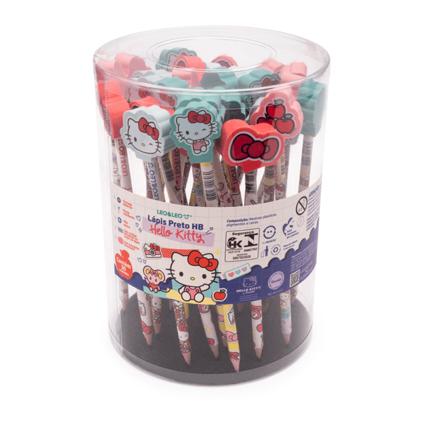 LAPIS HB COM BORRACHA NA PONTA HELLO KITTY POTE C/30 UND LEO&LEO