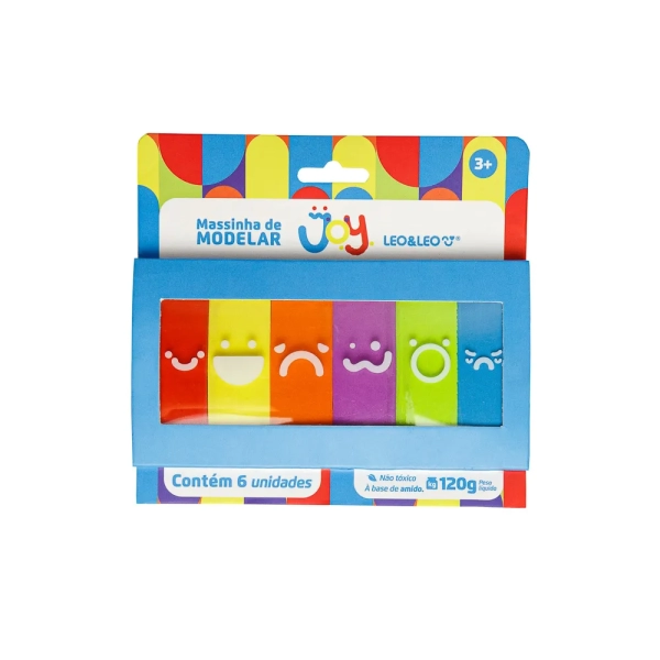 MASSA DE MODELAR JOY BLISTER - 6 CORES LEOELEO