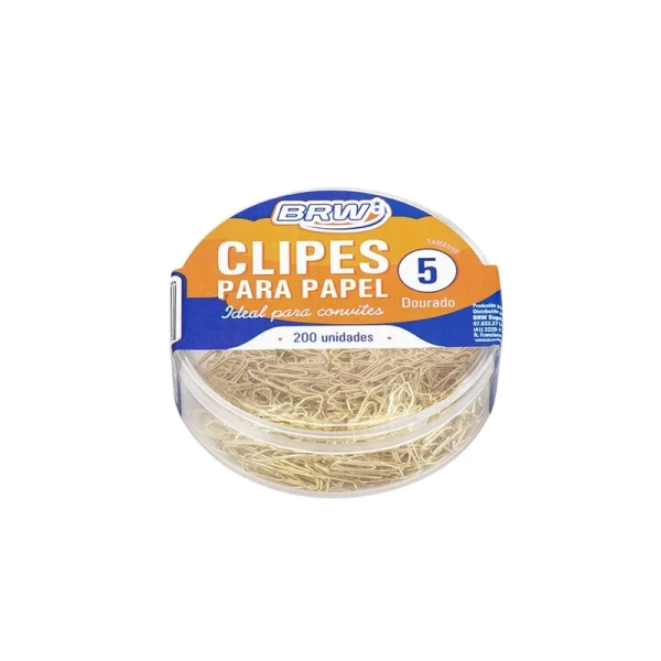 CLIPES DE PAPEL DOURADO MINI N/5 BRW 200UN